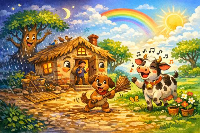 गोष्ट क्रमांक 20 : घर, झाड आणि गायीची गोष्ट